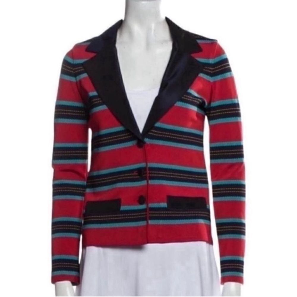 Zac Posen Striped Red/Blue Blazer (Size Small)